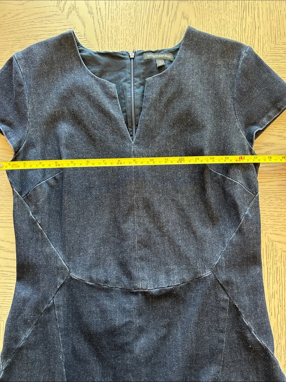 Banana Republic Dark Blue Denim Sheath Dress with Notch Neck 12T - Picture 5 of 8